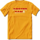 Amsterdam T-Shirt | Souvenirs Holland Kleding | Dames / Heren / Unisex Koningsdag shirt | Grappig Nederland Fiets Land Cadeau | - Geel - 3XL
