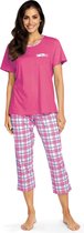 Roze katoenen pyjama ruiten