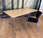 Universele klaptafel Hyper breed 180CM diep 80CM bladkleur Lichtgrijs framekleur Wit (RAL9010)