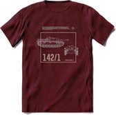 Stug 3 Tank Destroyer leger T-Shirt | Unisex Army Tank Kleding | Dames / Heren Tanks ww2 shirt | Blueprint | Grappig bouwpakket Cadeau - Burgundy - XXL