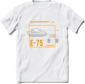 E75 leger T-Shirt | Unisex Army Tank Kleding | Dames / Heren Tanks ww2 shirt | Blueprint | Grappig bouwpakket Cadeau - Wit - S