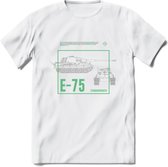 E75 leger T-Shirt | Unisex Army Tank Kleding | Dames / Heren Tanks ww2 shirt | Blueprint | Grappig bouwpakket Cadeau - Wit - 3XL