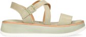 No Stress - Dames - Groene leren sandalen met hoge zool - Maat 41