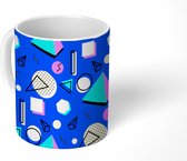 Mok - Koffiemok - Design - Vector - Blauw - Neon - Mokken - 350 ML - Beker - Koffiemokken - Theemok