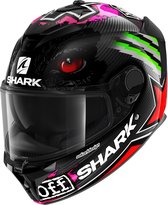 SHARK SPARTAN GT CARBON RoodDING Motorhelm Integraalhelm Carbon Red Groen - Maat L