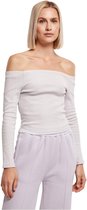 Urban Classics Longsleeve top -4XL- Off shoulder Rib Paars