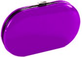manicureset 17 x 20,5 cm leer/staal paars 8-delig