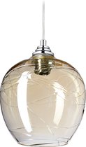 Relaxdays hanglamp glas - plafondlamp - E27-fitting - pendellamp - modern - rond - champagne