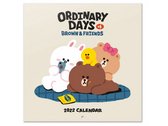 wandkalender 2022 Line Friends 30 cm papier wit