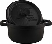 BBQ-pan S 2 liter gietijzer 19,5 cm zwart 3-delig