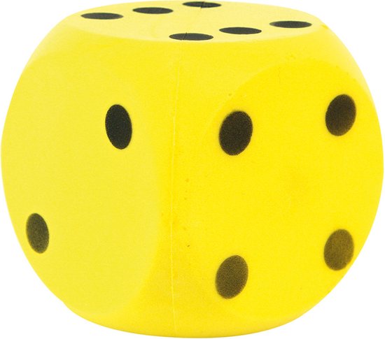 Afbeelding van het spel Dobbelsteen Soft Geel 16 cm