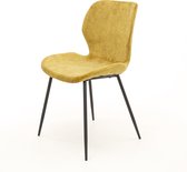 Elegant velvet - Eetkamerstoelen - set van 4 - goudkleurig velours - stalen buispoten