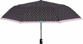 paraplu veertjesprint dames 96 cm microvezel zwart