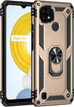 oTronica Armor Backcover voor Oppo A15 hoesje met ringhouder - Goud