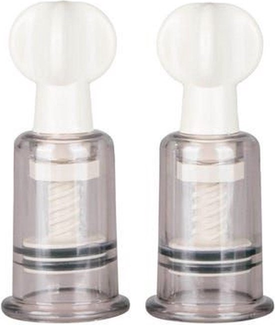 EasyToys Tepelzuigers Klein - Voor hardere en gevoeligere tepels - Ook geschikt voor andere lichaamsdelen - Kleine Tepel en Clitoris Zuiger - 2 Stuks - Transparant