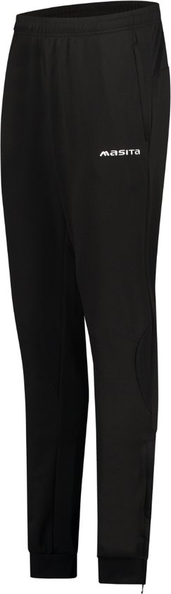 LY4U Trainingsbroek voor heren, van pluche, warm, voor de winter, met zakken met ritssluiting, waterdicht, winddicht, met warmte, versterkt op de knie, Zwart, L