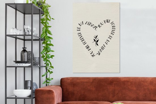 Canvas schilderij 90x140 cm - Wanddecoratie You will forever be my always - Verliefd - Quotes - Relatie - Spreuken - Muurdecoratie woonkamer - Slaapkamer decoratie - Kamer accessoires - Schilderijen
