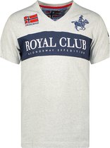 T-shirt V-hals Hals Grijs Royal Club Geographical Norway - L