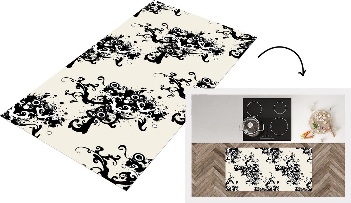 KitchenYeah Keukenloper - Loper keuken - Patronen - Zen - Abstract - 120x60 cm - Keukenloper vinyl Multicolor