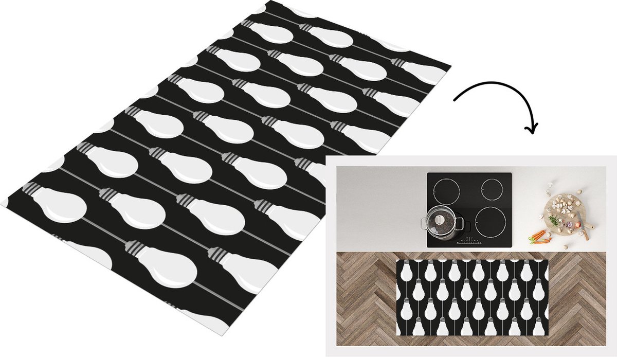 Keukenloper - Loper keuken - Gloeilampen - Licht - Patronen - 120x60 cm - Keukenloper viny