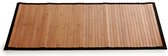 Badkamer vloermat anti-slip bamboe 50 x 80 cm met zwarte rand - Douche/Bad accessoires
