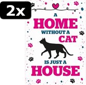 2x - WAAKBORD HOME WITHOUT CAT 21X15CM