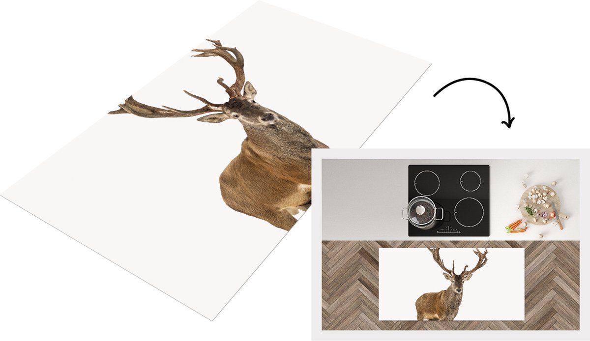 KitchenYeah Keukenloper - Loper keuken - Hert - gewei - Woonkamer - Slaapkamer - 120x60 cm - Keukenloper vinyl Multicolor