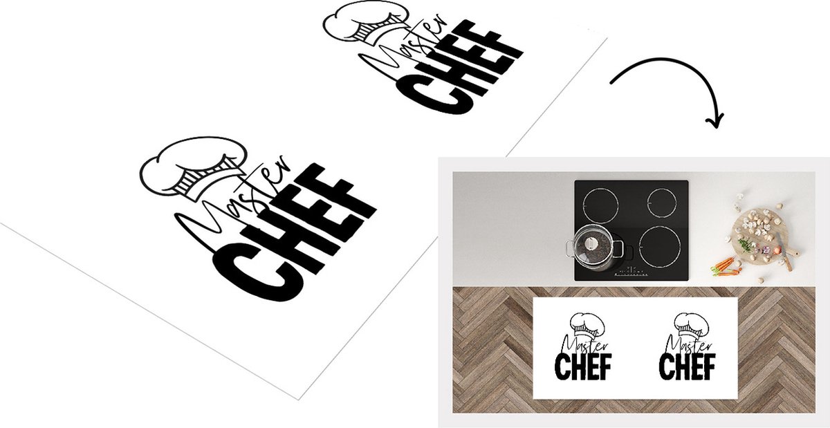 KitchenYeah Keukenloper - Loper keuken - Quote - Koken - Kokmuts - Masterchef - Keuken - Spreuken - 120x60 cm - Keukenloper vinyl Multicolor