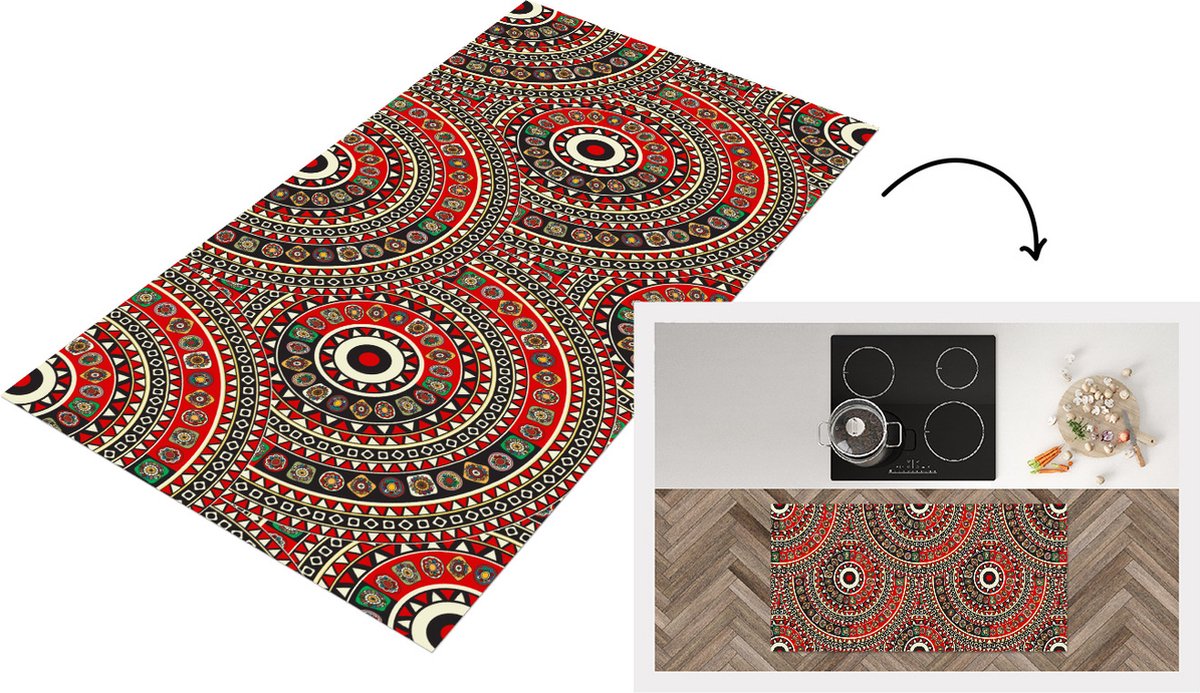 KitchenYeah Keukenloper - Loper keuken - Patronen - Mandala - Australië - 120x60 cm - Keukenloper vinyl Multicolor