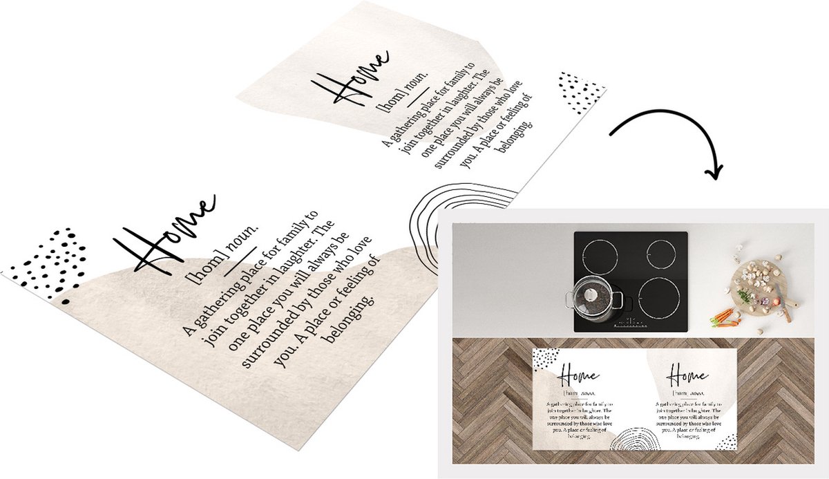 Keukenloper - Loper keuken - Woordenboek - Home - Quotes - 120x60 cm - Keukenloper vinyl