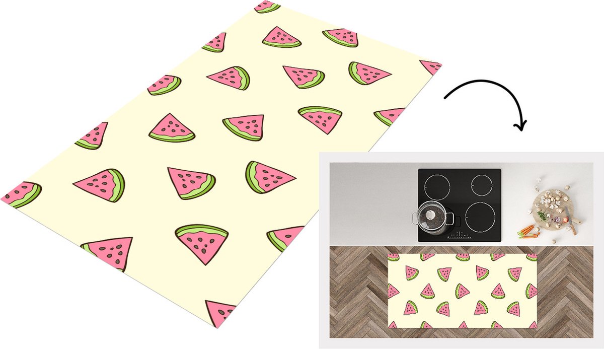 KitchenYeah Keukenloper - Loper keuken - Design - Patroon - Watermeloen - Keukenloper vinyl multicolor, foto 7