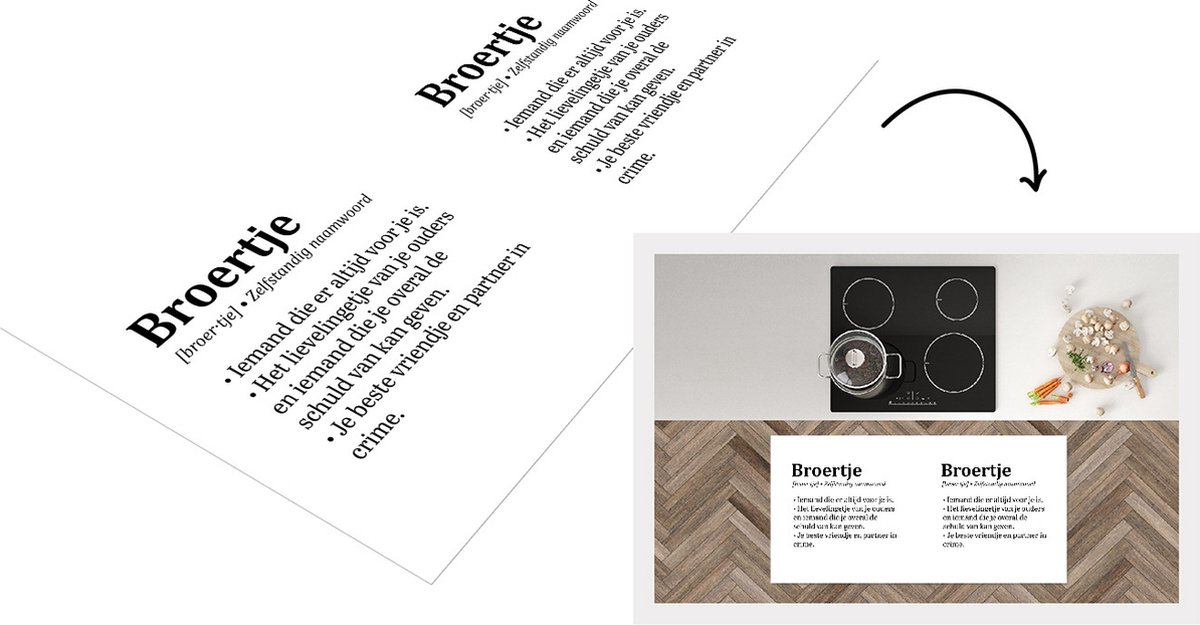 KitchenYeah Keukenloper - Loper keuken - Broertje - Quotes - Broertje definitie - Woordenboek - Spreuken - 120x60 cm - Keukenloper vinyl Multicolor
