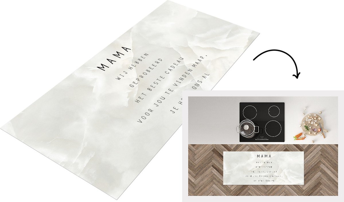 KitchenYeah Keukenloper - Loper keuken - Mama je hebt ons al - Quotes - Mama - Spreuken - 120x50 cm - Keukenloper vinyl Multicolor