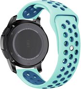 Strap-it Smartwatch bandje 22mm - sport bandje geschikt voor Samsung Galaxy Watch 46mm / Galaxy Watch 3 45mm / Gear S3 Classic & Frontier - Amazfit GTR 47mm / GTR 2 / GTR 3 - Pro - OnePlus Watch - aqua/blauw