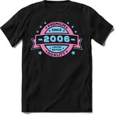 2006 Premium Quality | Feest Kado T-Shirt Heren - Dames | Licht Roze - Licht Blauw | Perfect Verjaardag Cadeau Shirt | Grappige Spreuken - Zinnen - Teksten | Maat XXL