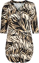 Promiss Dames Tuniek in tricot met een zebramotief - T-shirt - Maat 50