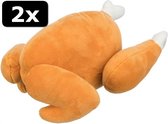 2x # PLUCHE GEBRADEN KIP 26CM