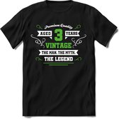 3 Jaar Legend - Feest cadeau kinder T-Shirt Jongens - Wit / Groen - Perfect Verjaardag Cadeau Shirt - grappige Spreuken, Zinnen en Teksten. Maat 128