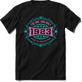 1923 The One And Only | Feest Kado T-Shirt Heren - Dames | Cobalt - Licht Roze | Perfect Verjaardag Cadeau Shirt | Grappige Spreuken - Zinnen - Teksten | Maat M
