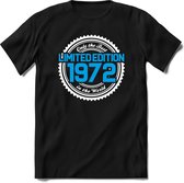 1972 Limited Edition | Feest Kado T-Shirt Heren - Dames | Wit - Blauw | Perfect Verjaardag Cadeau Shirt | Grappige Spreuken - Zinnen - Teksten | Maat XL