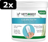 2x VETS BEST CLEAN TEETH PADS 50ST