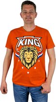 Oranje Heren T-Shirt - King -  Voor Koningsdag - Holland - Formule 1 - EK/WK Voetbal - Maat XXL