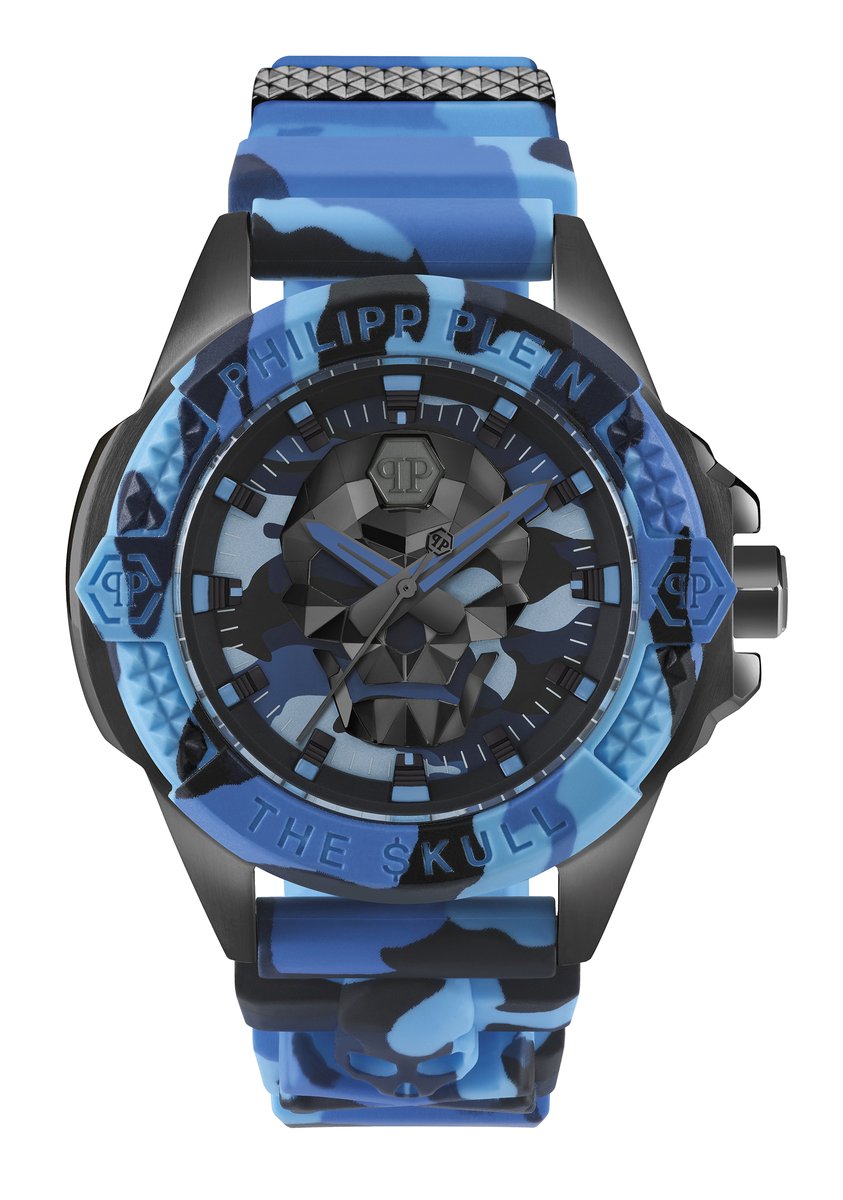 Philipp Plein The $Kull PWAAA1021 Horloge - Siliconen - Blauw - Ø 44 mm