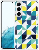 Galaxy S22 Hoesje Modern Blauw - Designed by Cazy