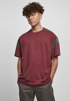 Urban Classics Heren Tshirt -M- Active Bordeaux rood/Zwart