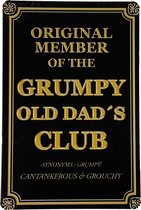 Grumpy old dad club - Wandbord - Metalen bord - Decoratie - Wand bord - 20 x 30cm - Metalen borden - UV bestendig - Cadeau - Uniek - Eco vriendelijk - Wandborden - Bar decoratie -