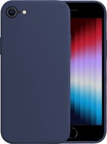 Hoesje Geschikt voor iPhone SE 2022 Hoesje Siliconen Case - Hoes Geschikt voor iPhone SE (2022) Hoes Siliconen - Donkerblauw