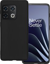 Hoes Geschikt voor OnePlus 10 Pro Hoesje Siliconen Back Cover Case - Hoesje Geschikt voor OnePlus 10 Pro Hoes Cover Hoesje - Zwart