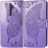 Mobigear Butterfly Bookcase Hoesje - Geschikt voor OPPO A9 (2020) - Gsm case - Paars