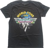 Van Halen Heren Tshirt -2XL- World Tour '78 Full Colour Zwart